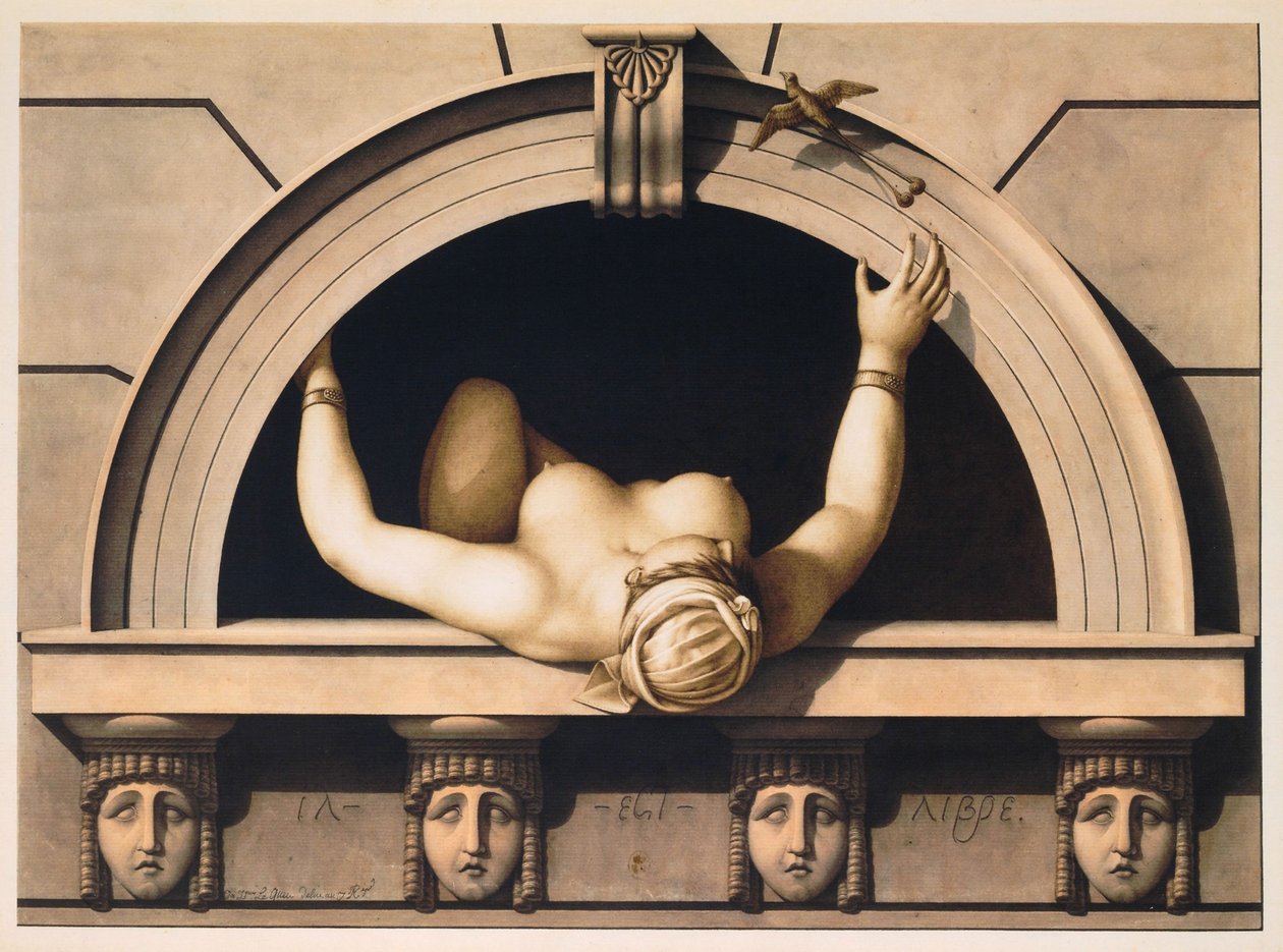 Hij is vrij (Il est Libre), c. 1798 door Jean Jacques Lequeu