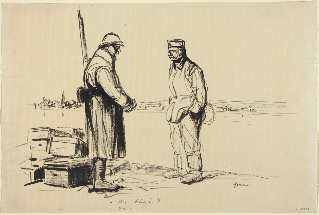 -Am Rhien -Ya., c.1918 (inkt op papier) door Jean-Louis & Caran D