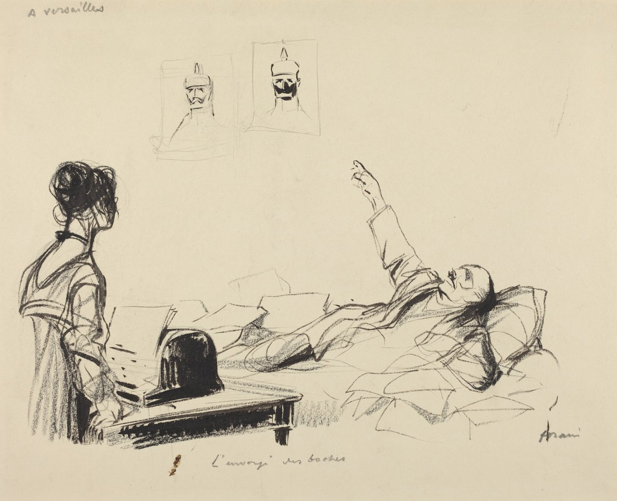 In Versailles.  De boodschapper van de Duitsers door Jean-Louis Forain
