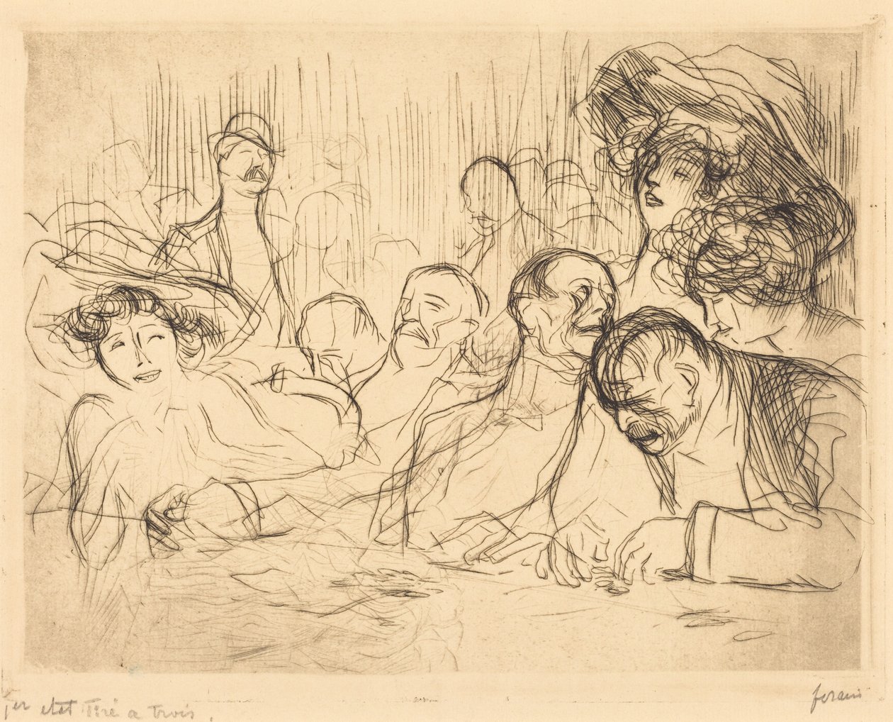 Aan de speeltafel (1e plaat) (At the Gambling Table) (first plate) door Jean-Louis Forain