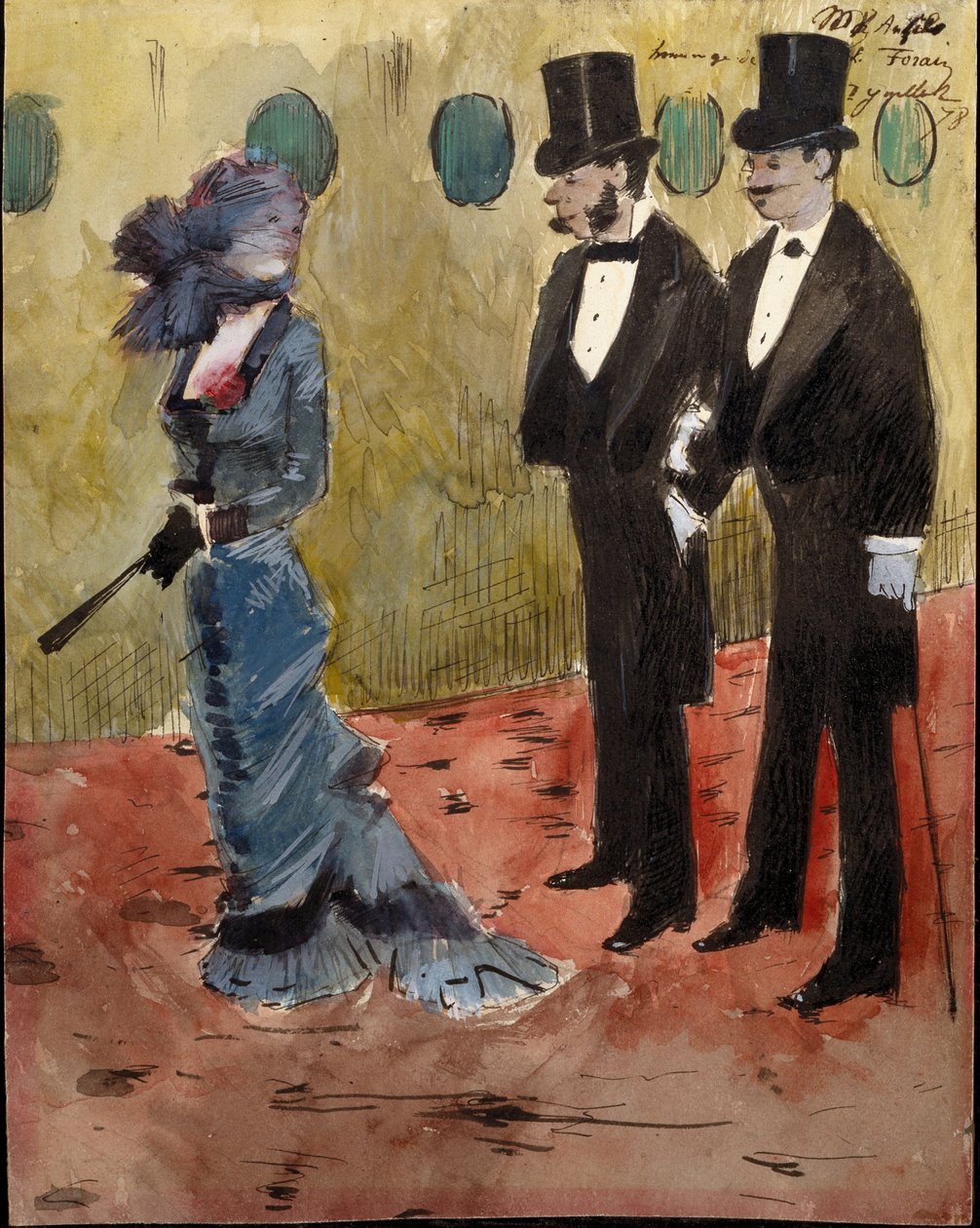 In het theater door Jean-Louis Forain