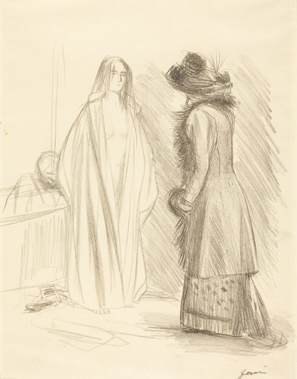 In de badkamer door Jean-Louis Forain
