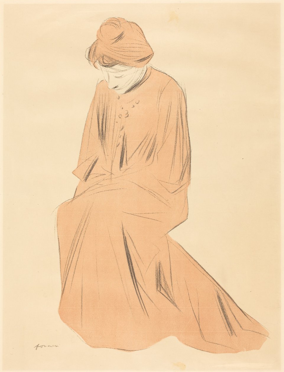 Studie van een zittende vrouw door Jean-Louis Forain