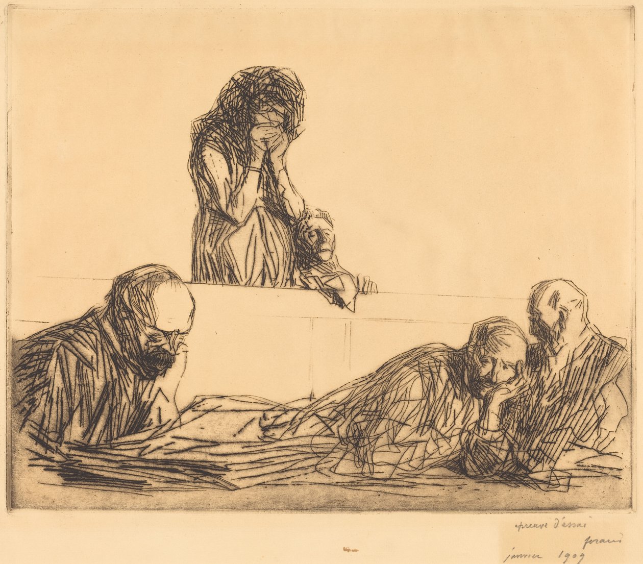 Ongehuwde moeder, eerste plaat door Jean-Louis Forain