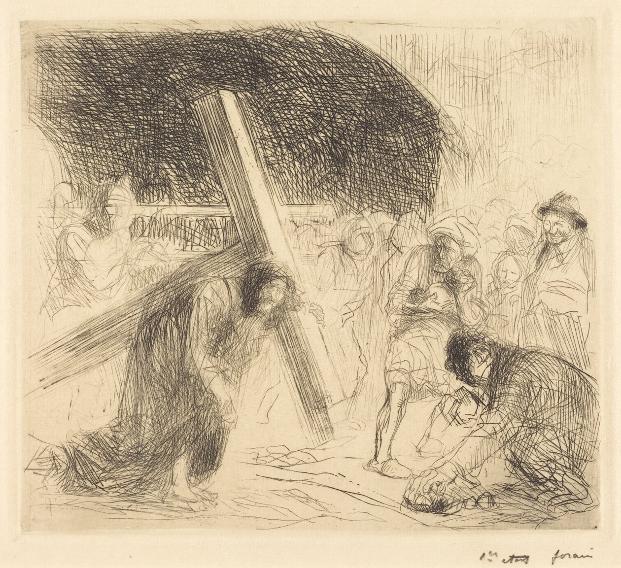 Christus draagt zijn kruis (zevende plaat) door Jean-Louis Forain