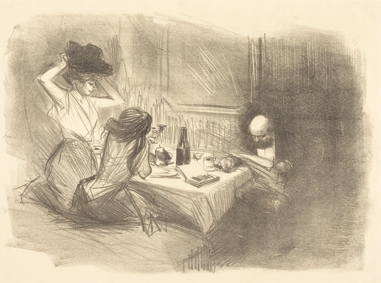 De privékamer (vijfde plaat) door Jean-Louis Forain