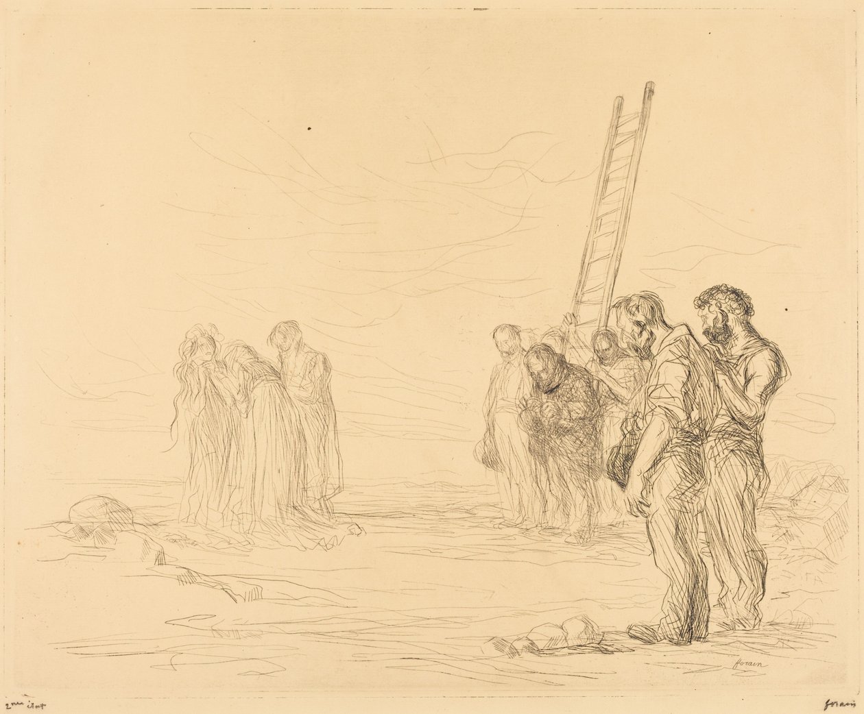 De lijdensweg (1e plaat) (Calvary) (first plate) door Jean-Louis Forain