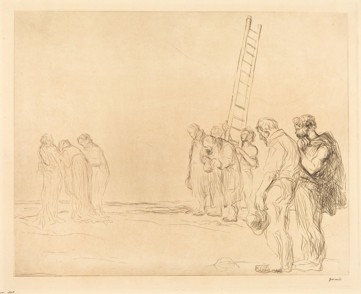 De Calvarie (tweede plaat) door Jean-Louis Forain