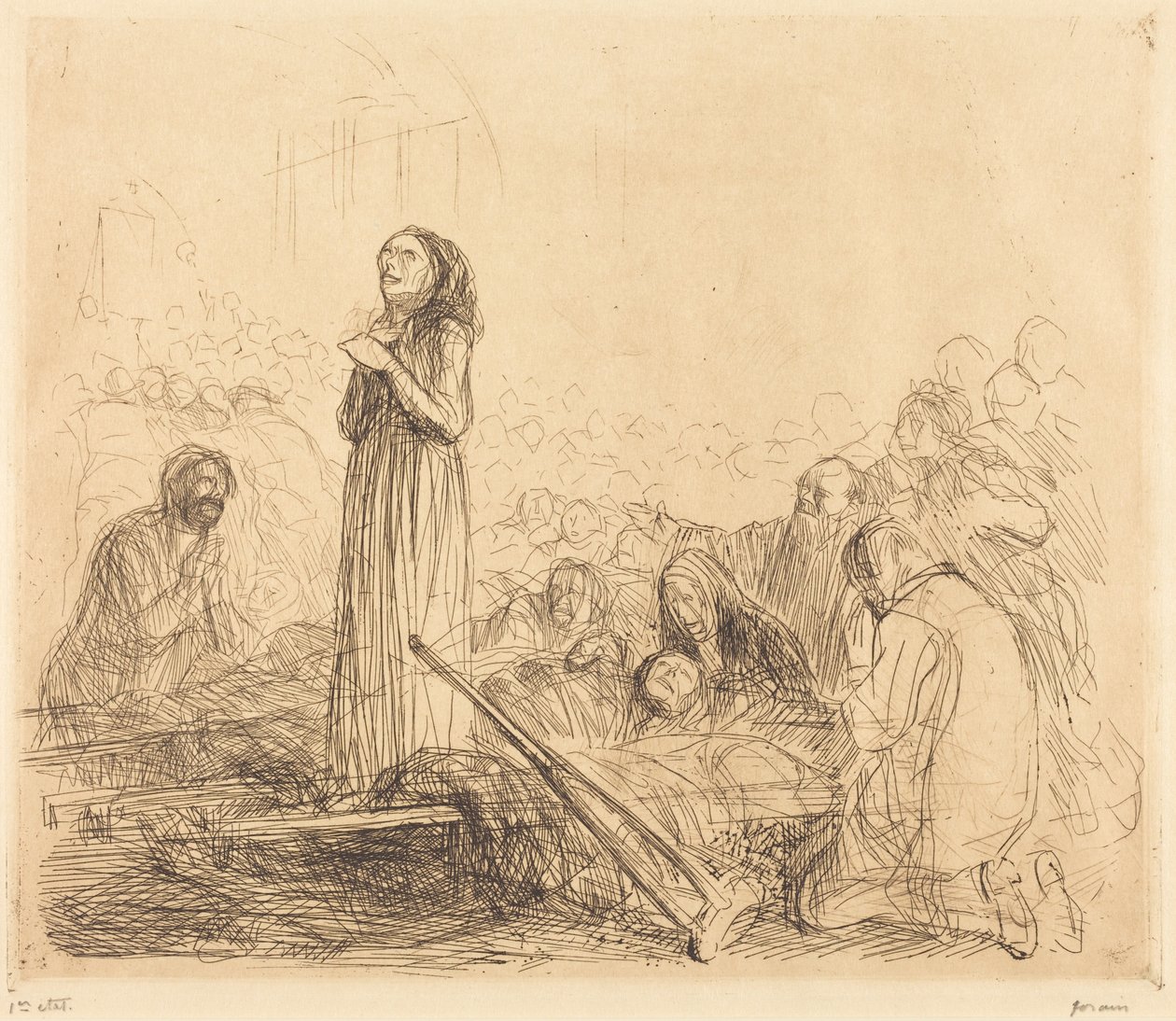 Lourdes, de wonderkind (1e plaat) (Lourdes, het wonder) (eerste plaat) door Jean-Louis Forain