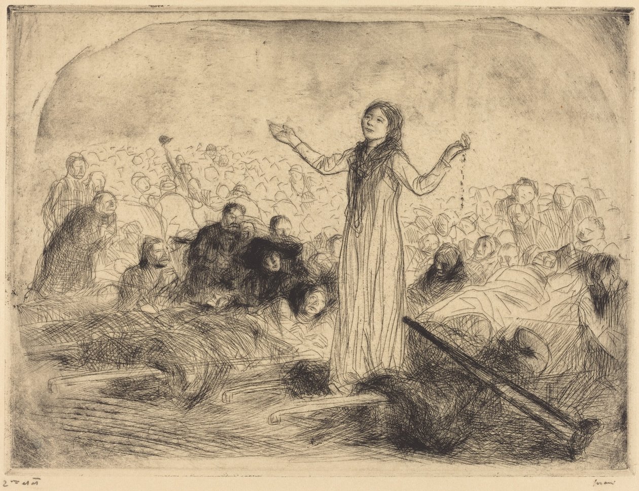 Lourdes, de wonderkind (2e plaat) (Lourdes, het wonder) (tweede plaat) door Jean-Louis Forain