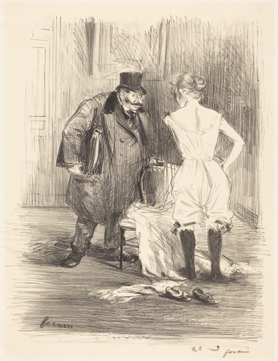 Een inbeslagname (A Seizure) door Jean-Louis Forain