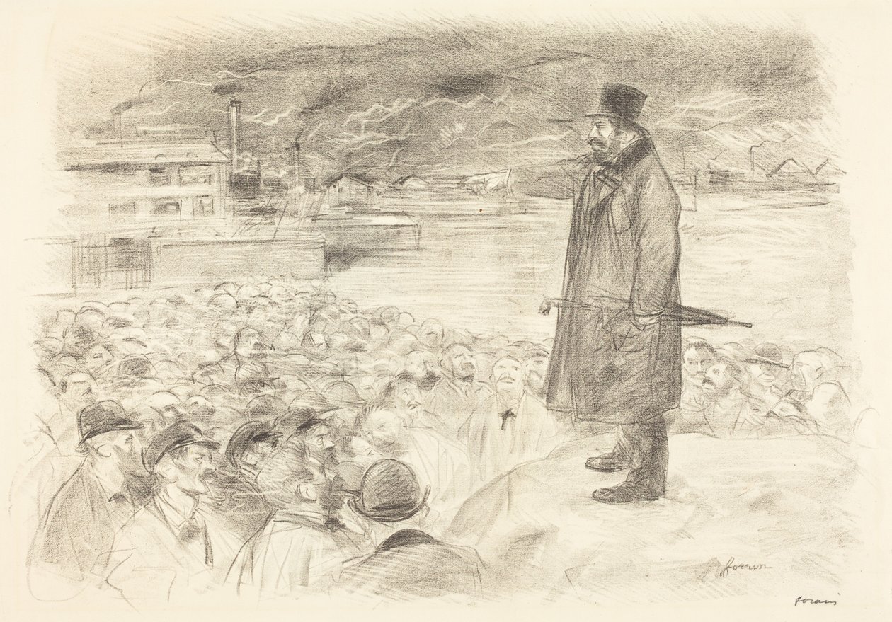 a) Stakingsscène (derde plaat) (recto); b) Zonder titel (verso) door Jean-Louis Forain