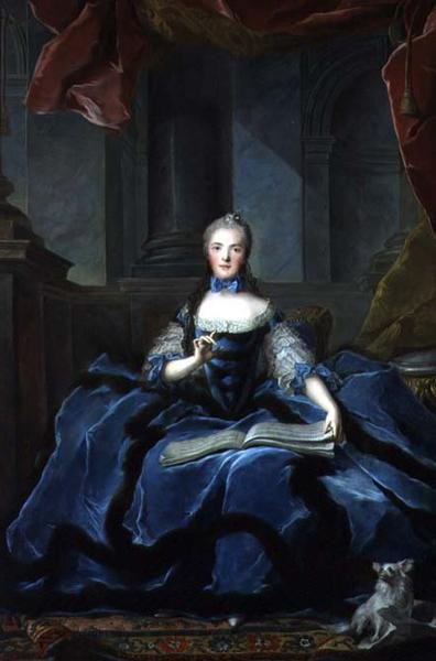 Een portret van Marie Adelaide, dochter van Lodewijk XV door Jean Marc Nattier
