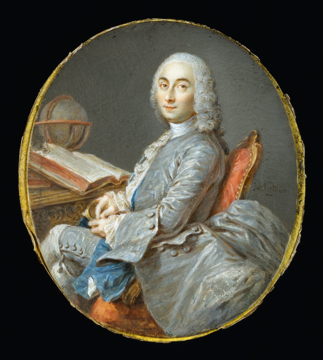 Miniatuurportret van César François Cassini de Thury door Jean-Marc Nattier
