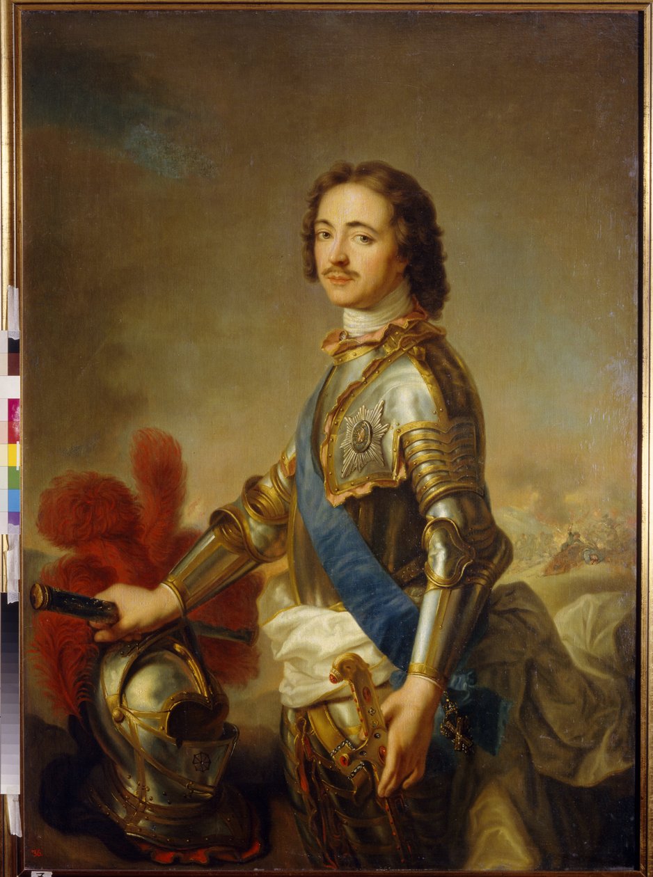 Portret van Peter de Grote (1672-1725), tsaar van Rusland door Jean Marc Nattier