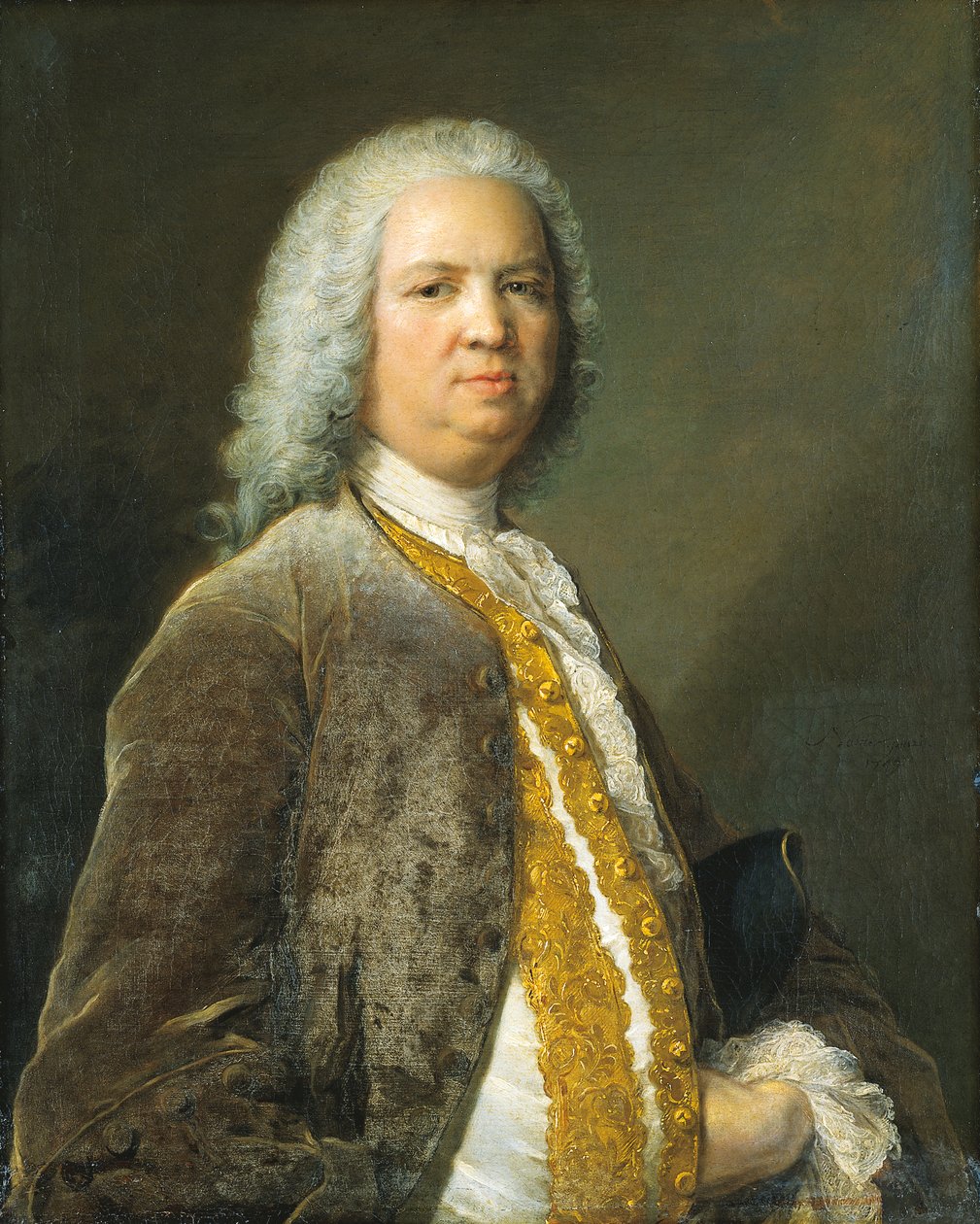 Portret van de bankier uit Frankfurt Johann Georg Leerse door Jean-Marc Nattier