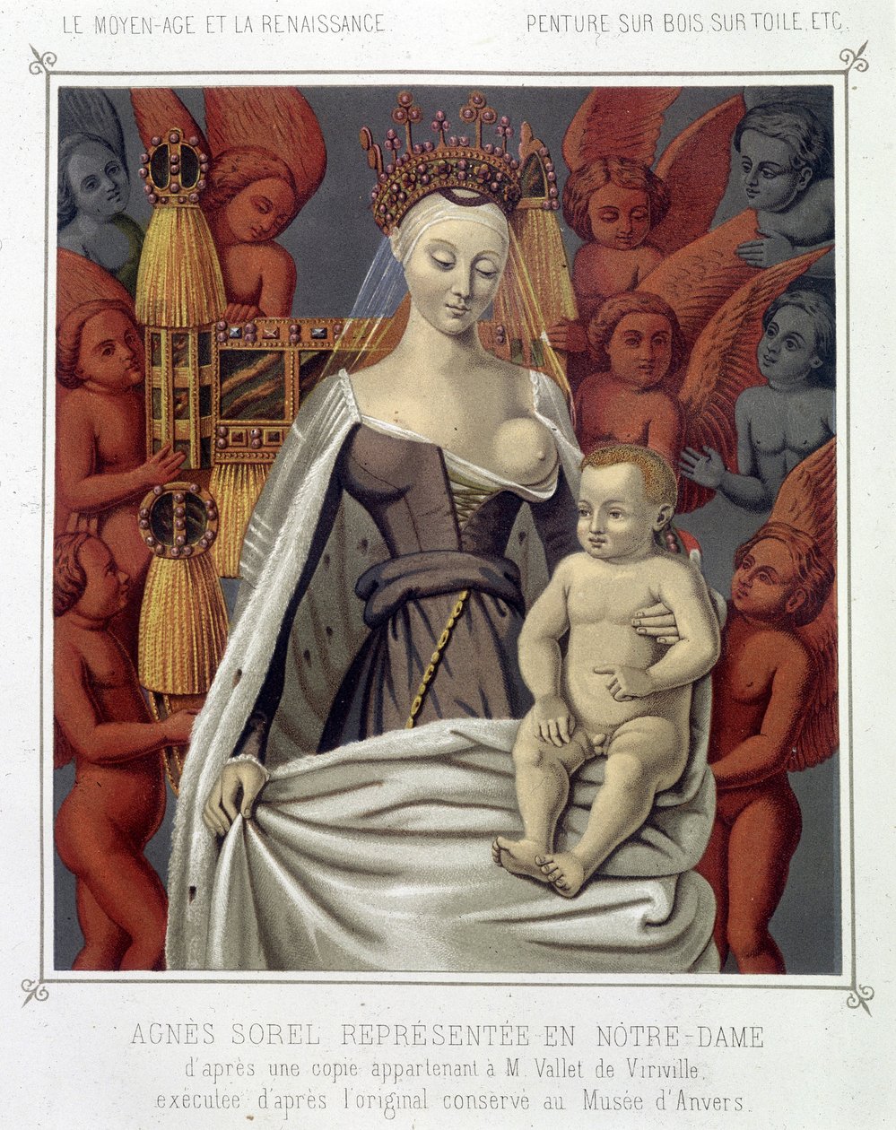 Agnes Sorel (1422-1450) (Dame van Beaute sur Marne) vertegenwoordigd in Notre Dame door Jean (after) Fouquet