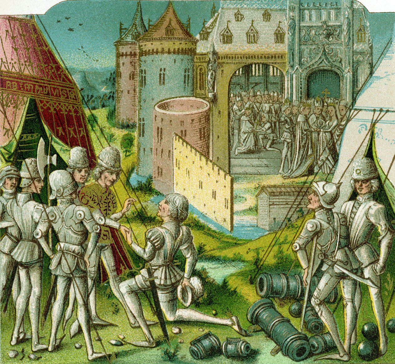 Het huwelijk van markies Sigismund van Brandenburg door Jean (after) Froissart