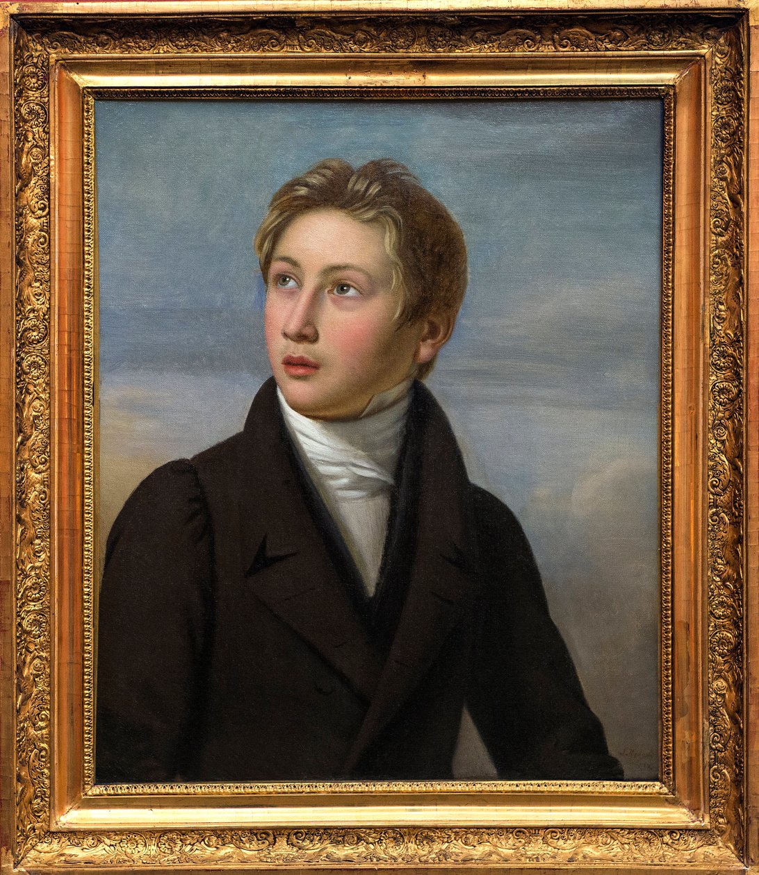 Het Portret van Liszt als Kind - Portret van Franz Liszt (1811-1886), door Jean Vignaud (1775-1826) in 1826 - Museum voor Schone Kunsten van Nimes door Jean (after) Vignaud