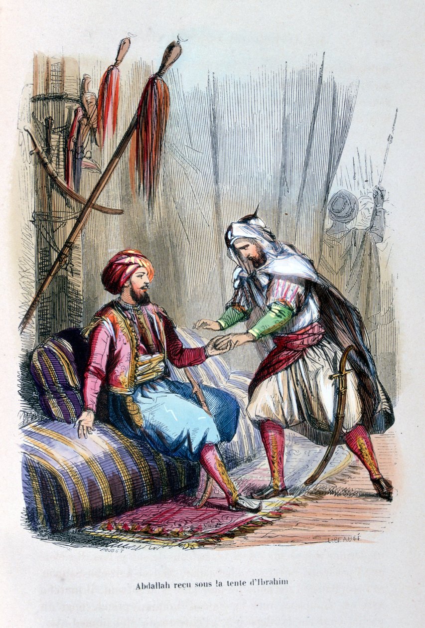 Abdullah ontvangen in de tent van Ibrahim Pasha door Jean Adolphe Beauce