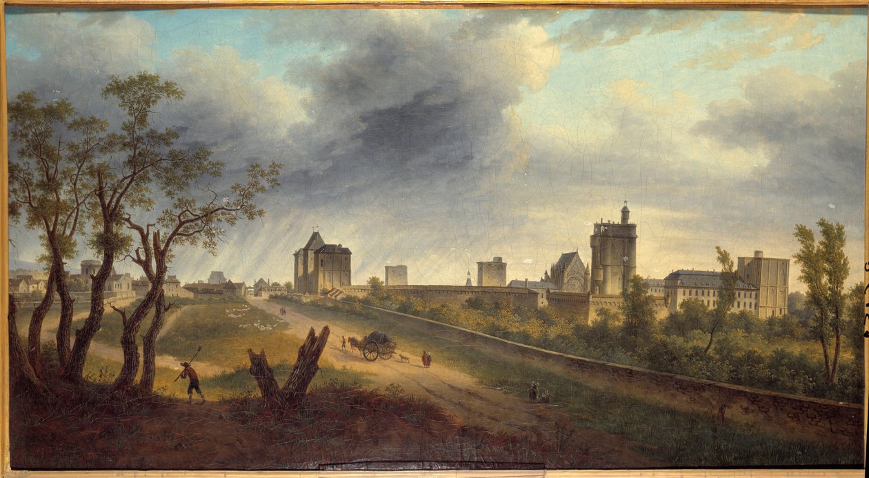 Uitzicht op het kasteel van Vincennes door Jean Adrien Guignet