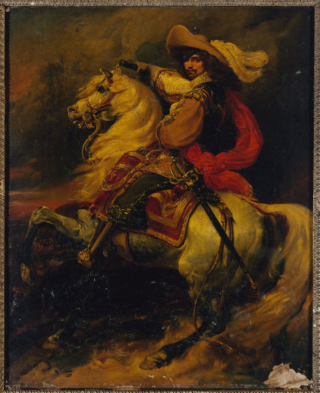 Frans: ruiterportret van Josias, graaf van Rantzau (1609-1650), maarschalk van Frankrijk door Jean Alaux