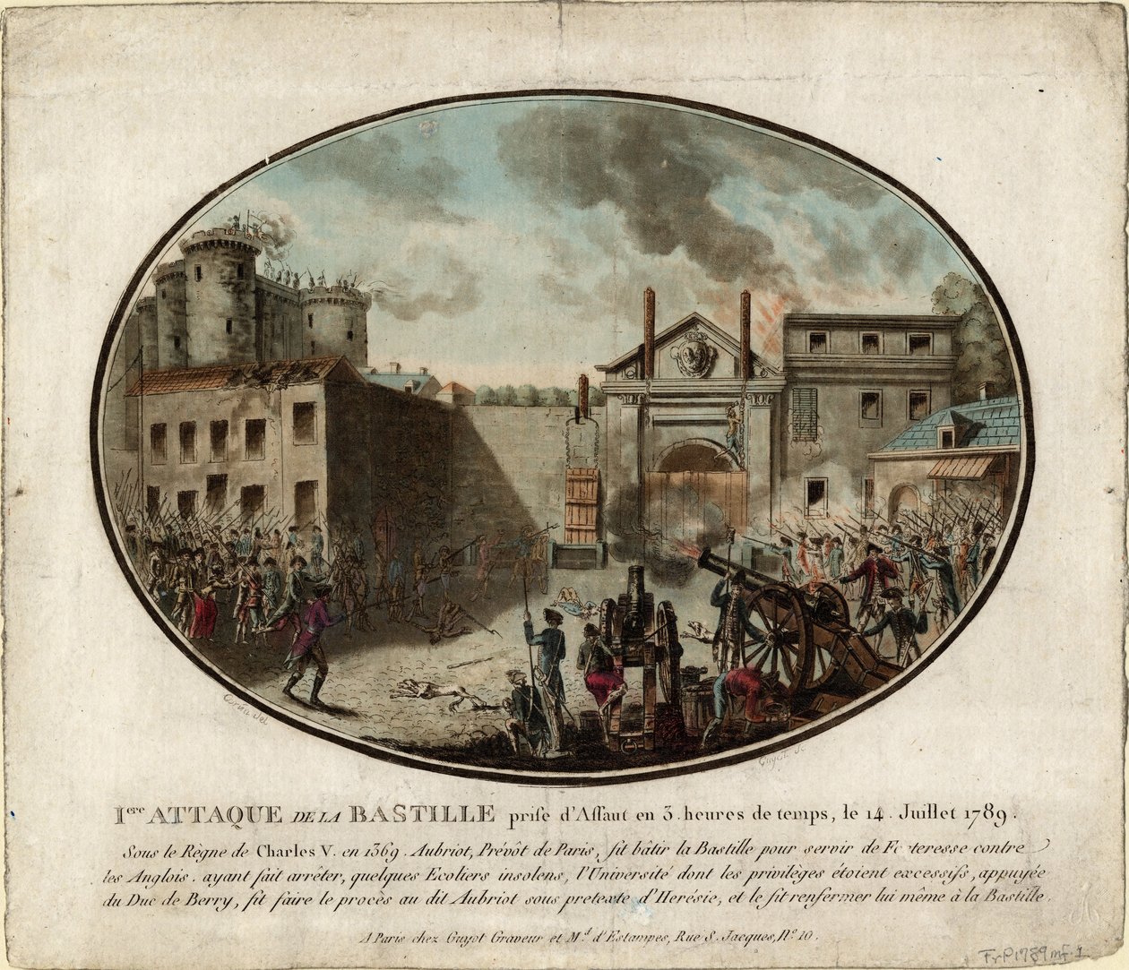 De bestorming van de Bastille op 14 juli 1789, 1789 door Jean Alexis Cornu