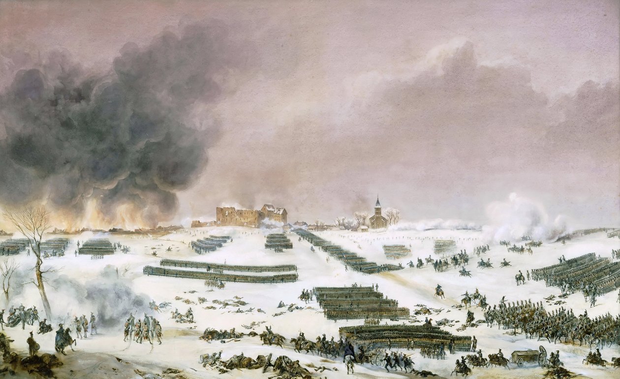 Campagne van Pruisen en Polen (1806-1807) - Slag bij Eylau, aanval op de begraafplaats 7 februari 1807 (Simeon Jean Antoine Fort) door Jean Antoine Simeon Fort