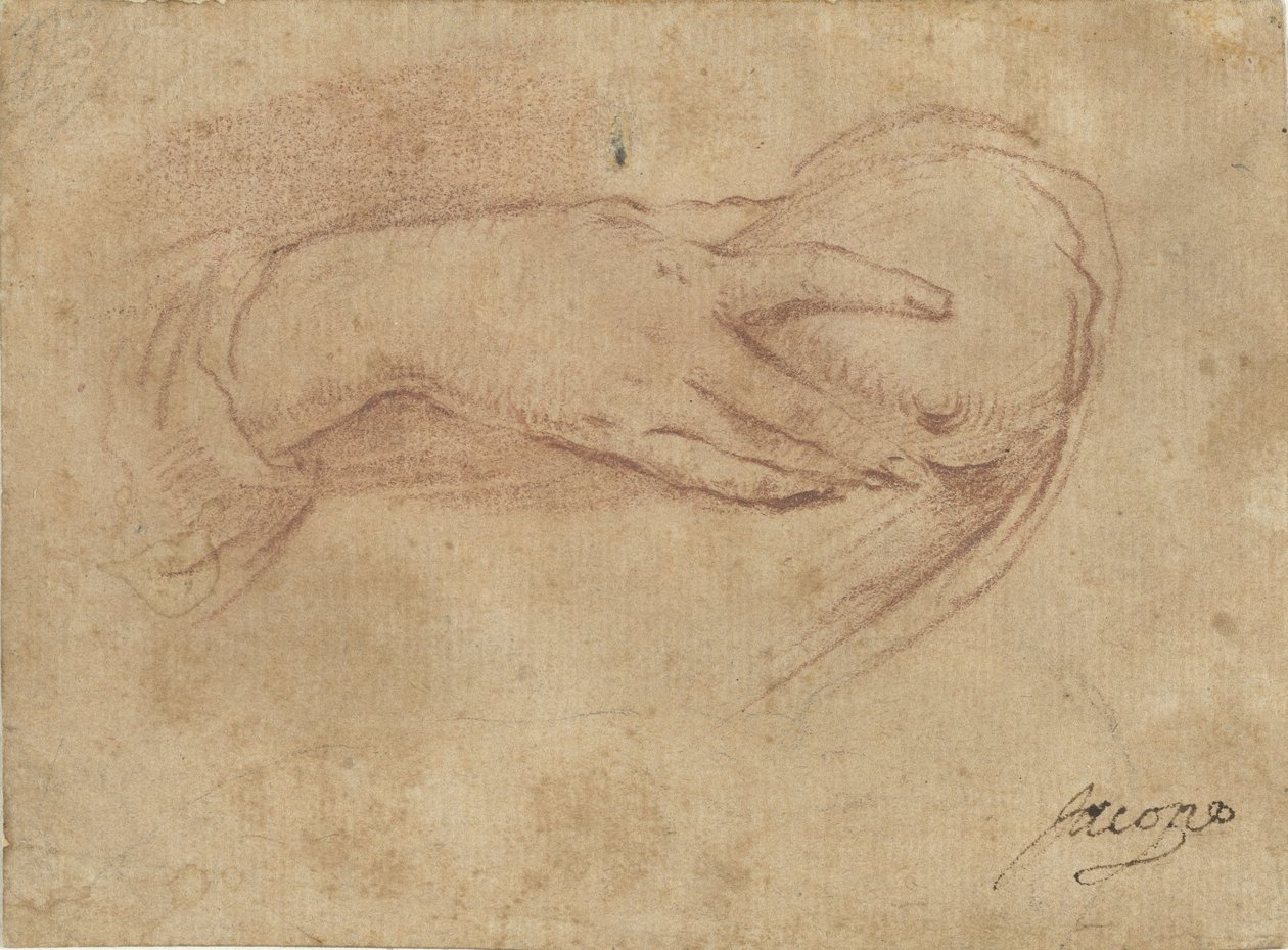 Hand aan een borst door Jean Antoine Watteau (rejected attribution)