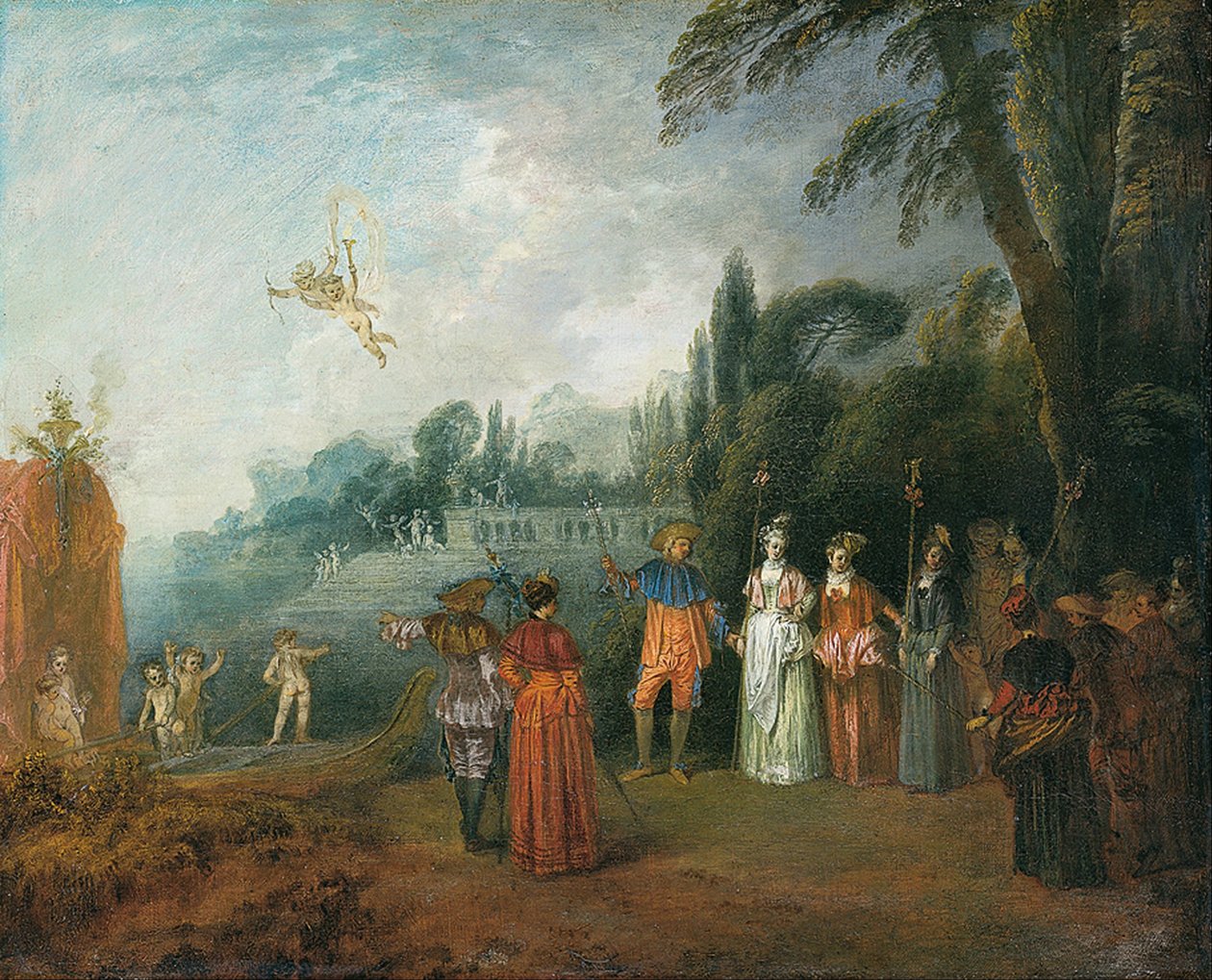 Vertrek naar Cythera door Jean Antoine Watteau