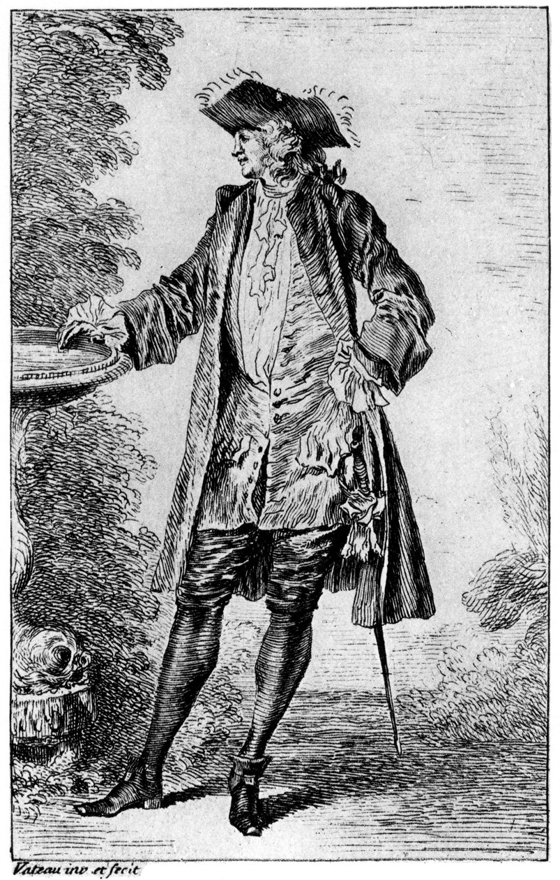 Beeld, ca. 1700-1720, 1924 door Jean-Antoine Watteau