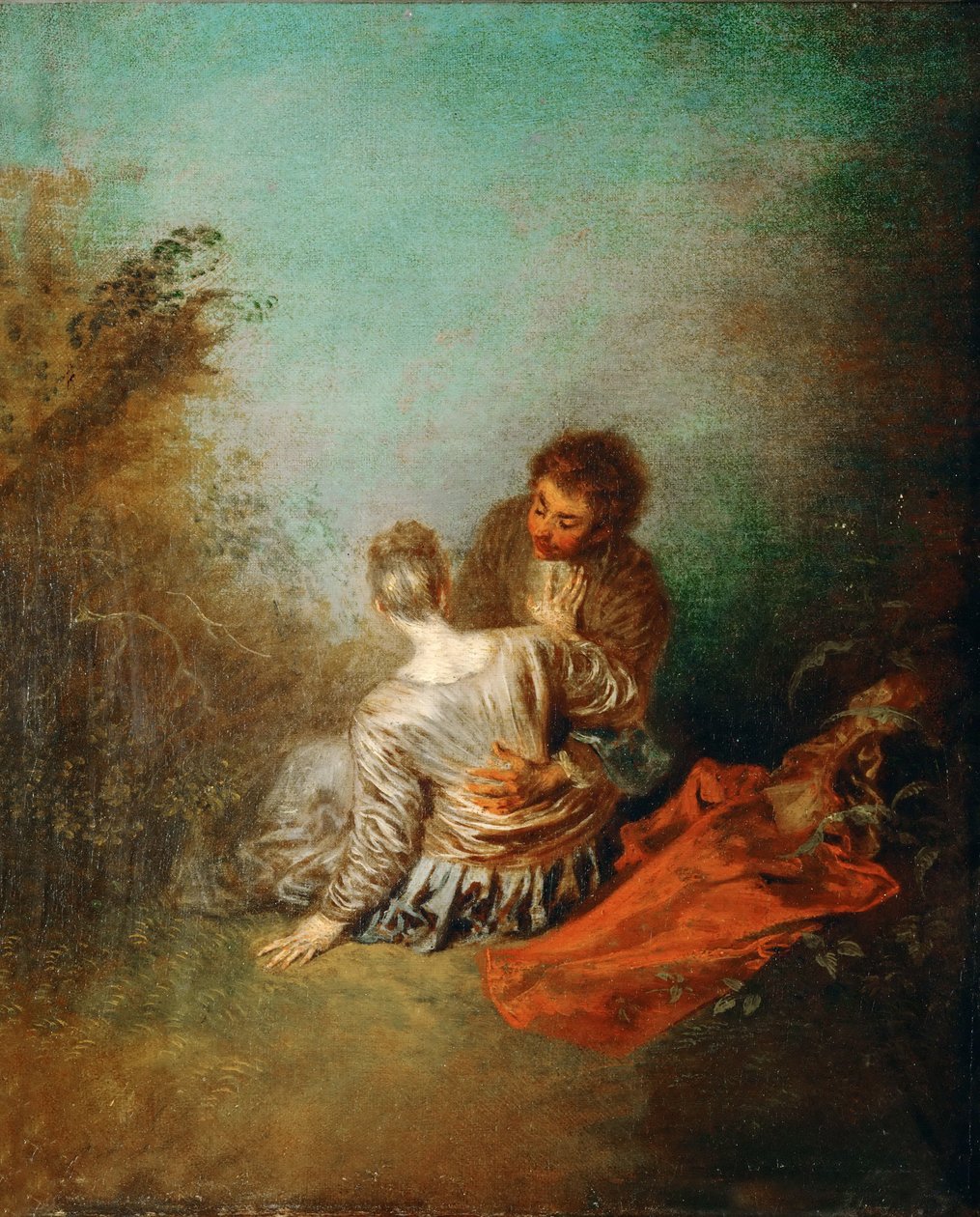 Le Faux Pas door Jean-Antoine Watteau