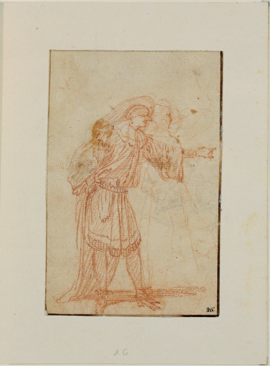 De dokter, een personage uit de Italiaanse komedie, en een vrouw ... door Jean-Antoine Watteau