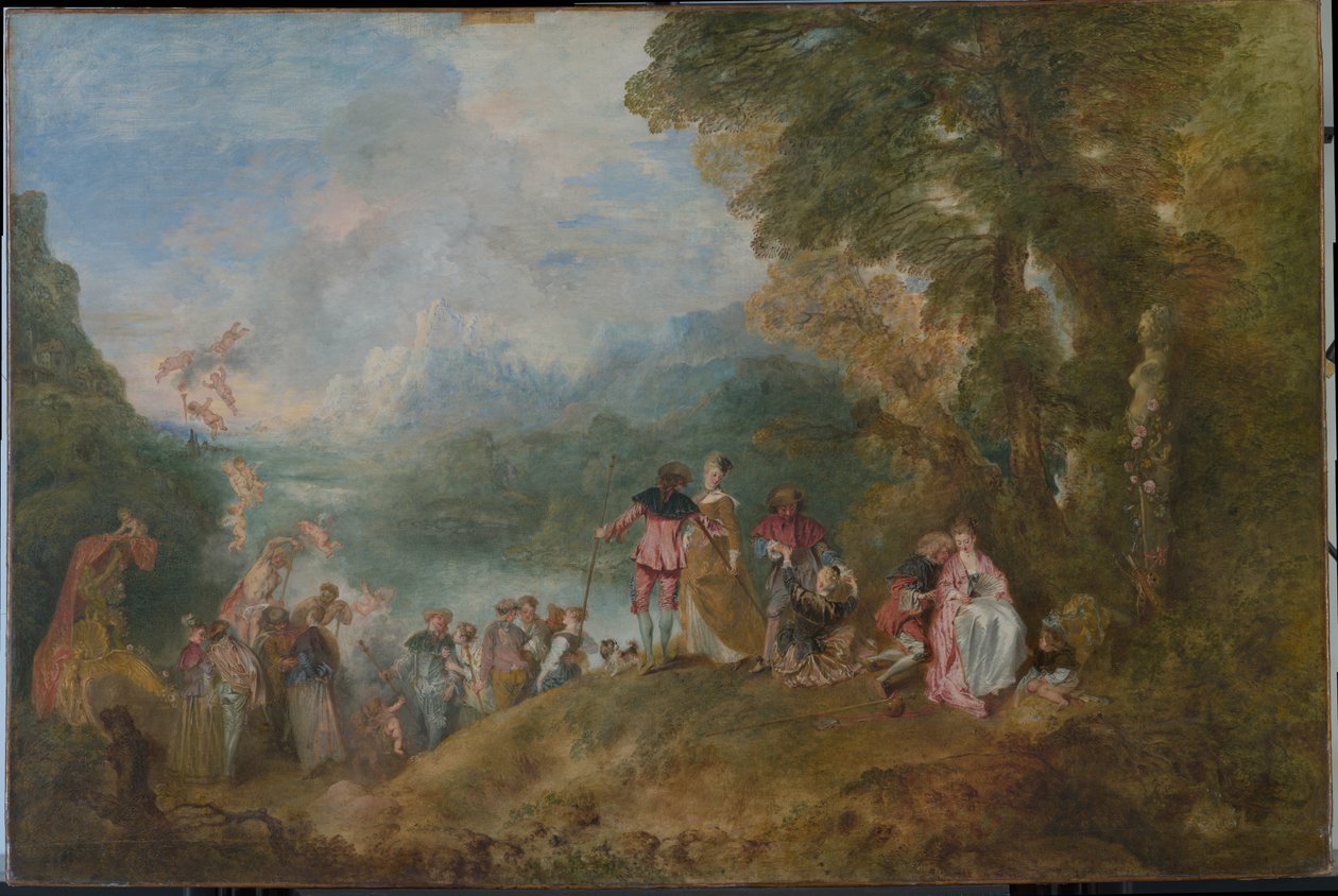 Pelgrimage naar Cythera door Jean Antoine Watteau