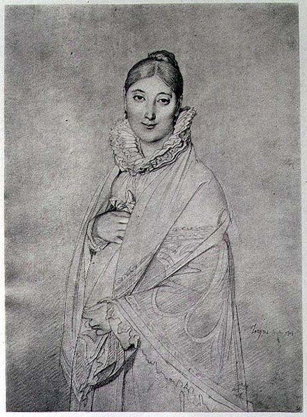 Portret van een vrouw door Jean Auguste Dominique (after) Ingres