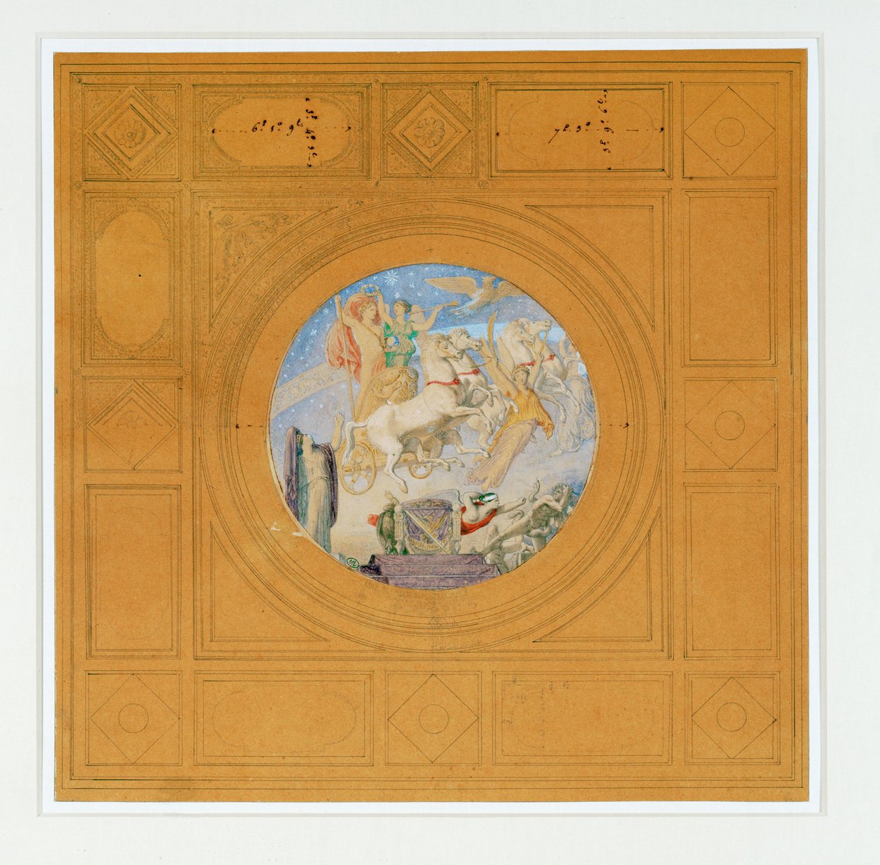 Apotheose van Napoleon I. Inscriptie, in goud, onder ... door Jean Auguste Dominique Ingres