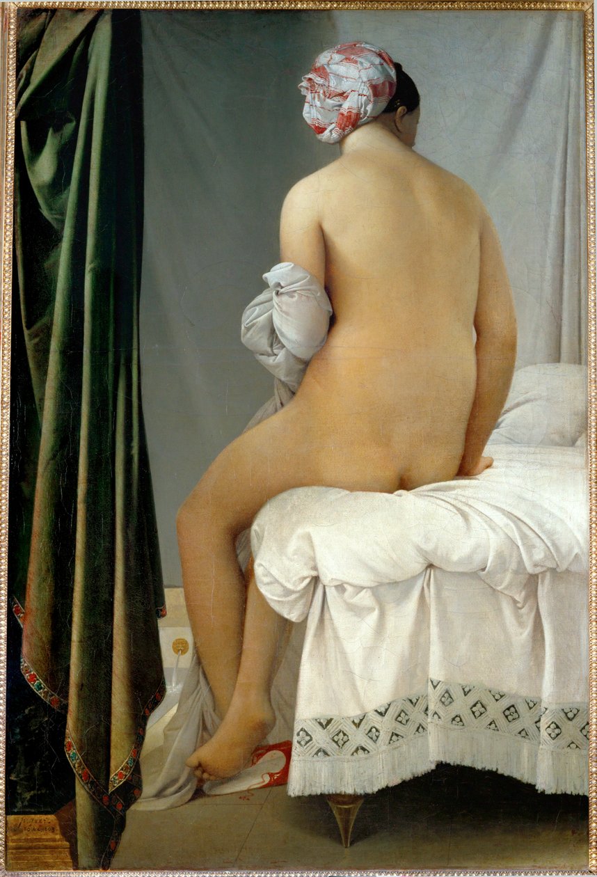 Zwemmende vrouw ... door Jean Auguste Dominique Ingres