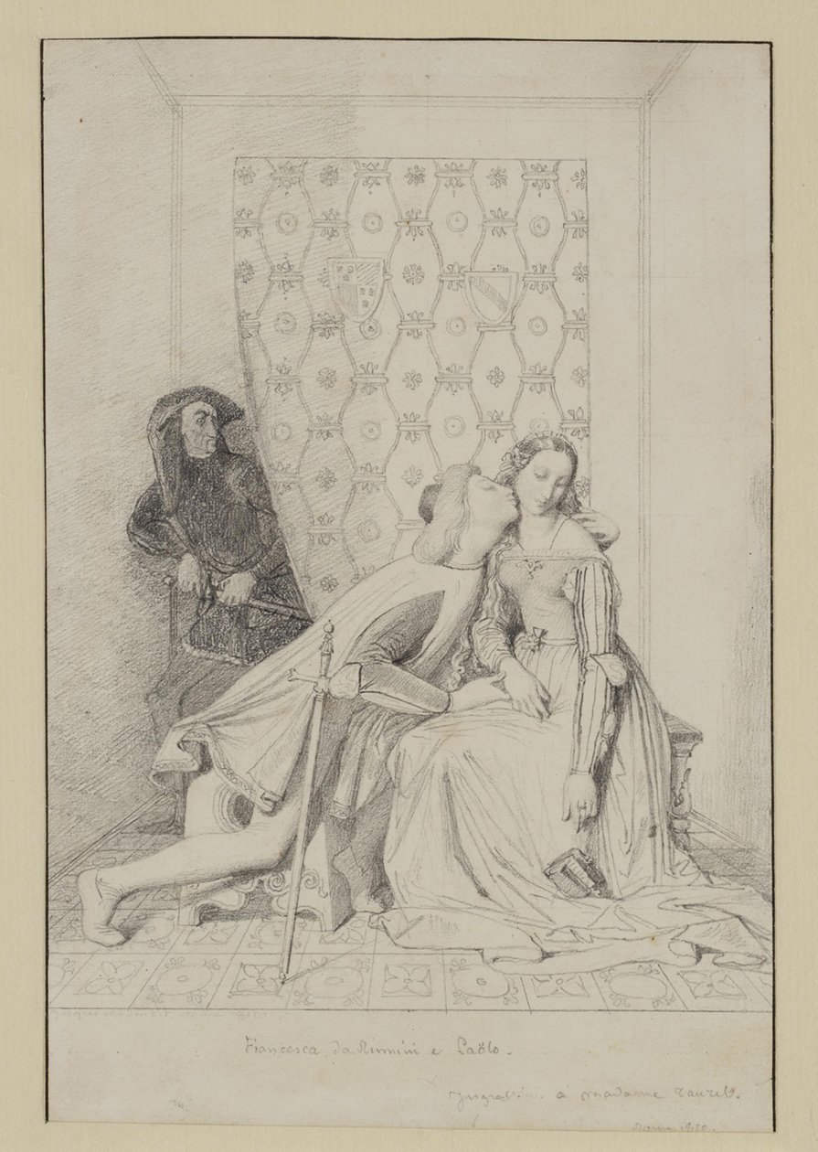 Francesca da Rimini en Paolo door Jean Auguste Dominique Ingres