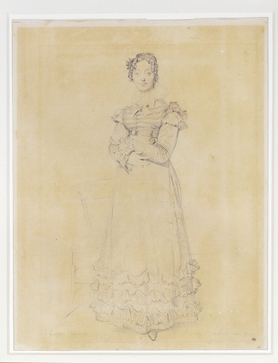 Francoise Leblanc, echtgenote van Jacques-Louis, secretaresse van Elisa ... door Jean Auguste Dominique Ingres