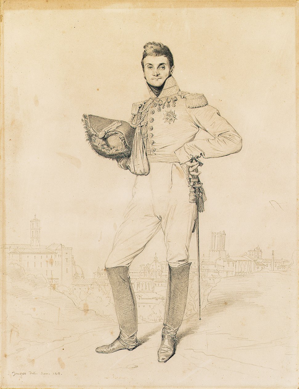 Generaal Louis-Etienne Dulong de Rosnay, 1818 door Jean Auguste Dominique Ingres