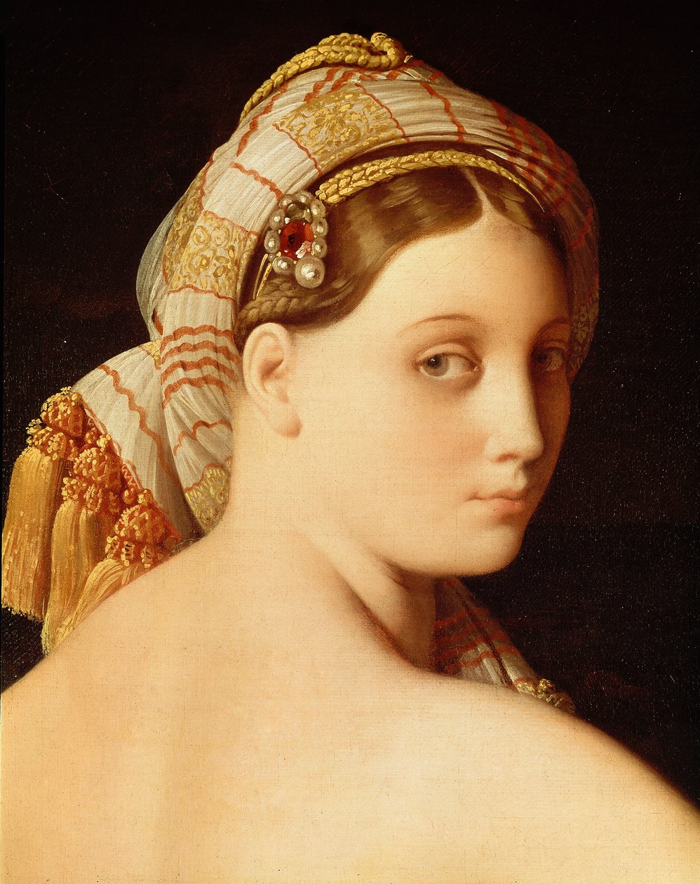 Grande Odalisque (detail) door Jean Auguste Dominique Ingres