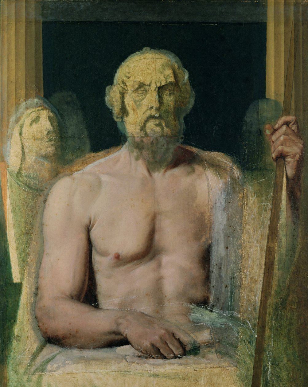 Homerus, studie voor De Apotheose van Homerus, 1826-27 door Jean Auguste Dominique Ingres