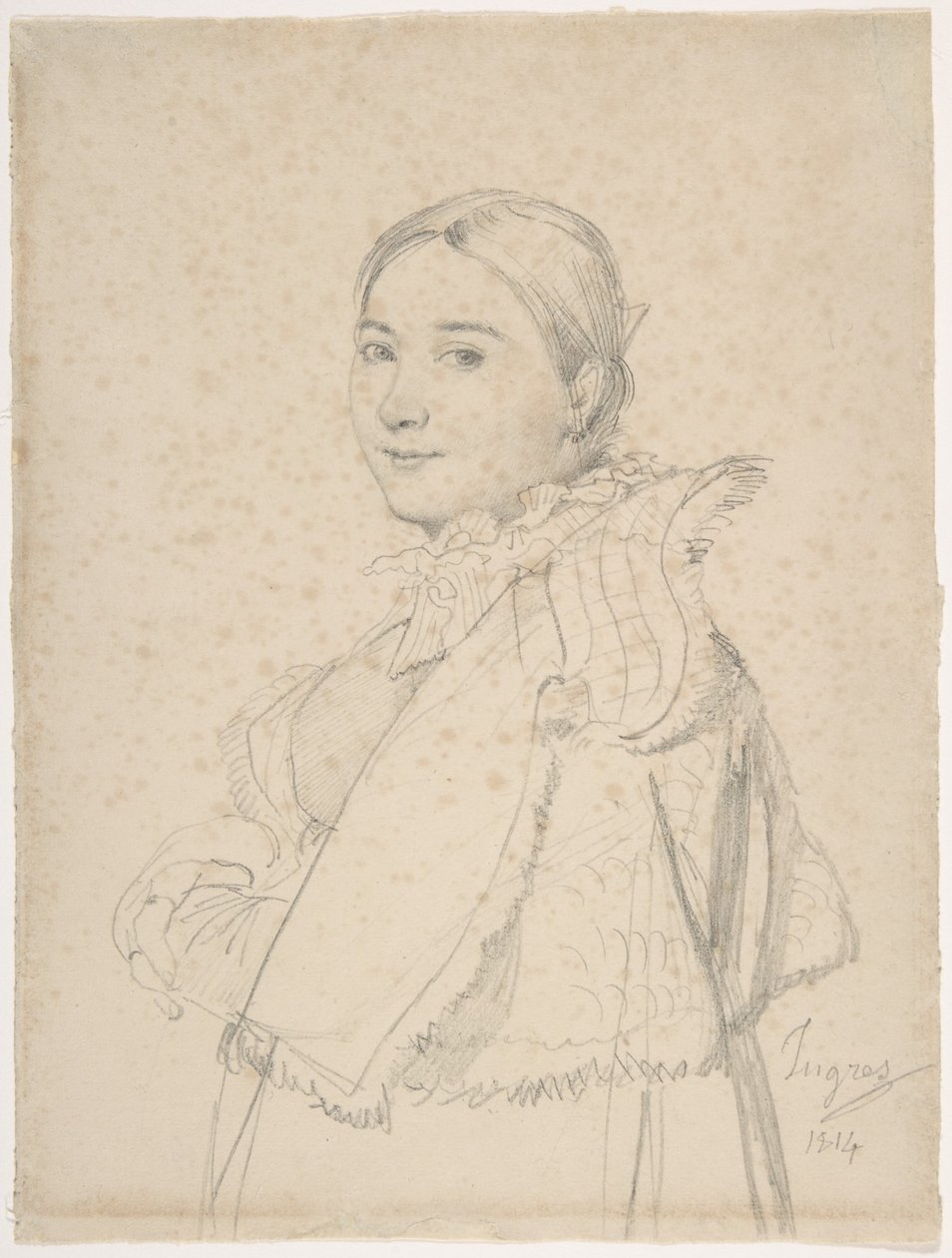 Madame Jean-Auguste-Dominique Ingres, geboren Madeleine Chapelle door Jean Auguste Dominique Ingres