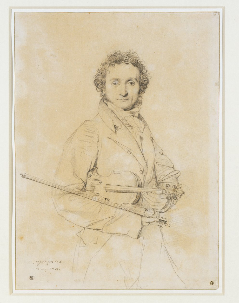 Niccolo Paganini, violenSt. 1819 ... door Jean Auguste Dominique Ingres