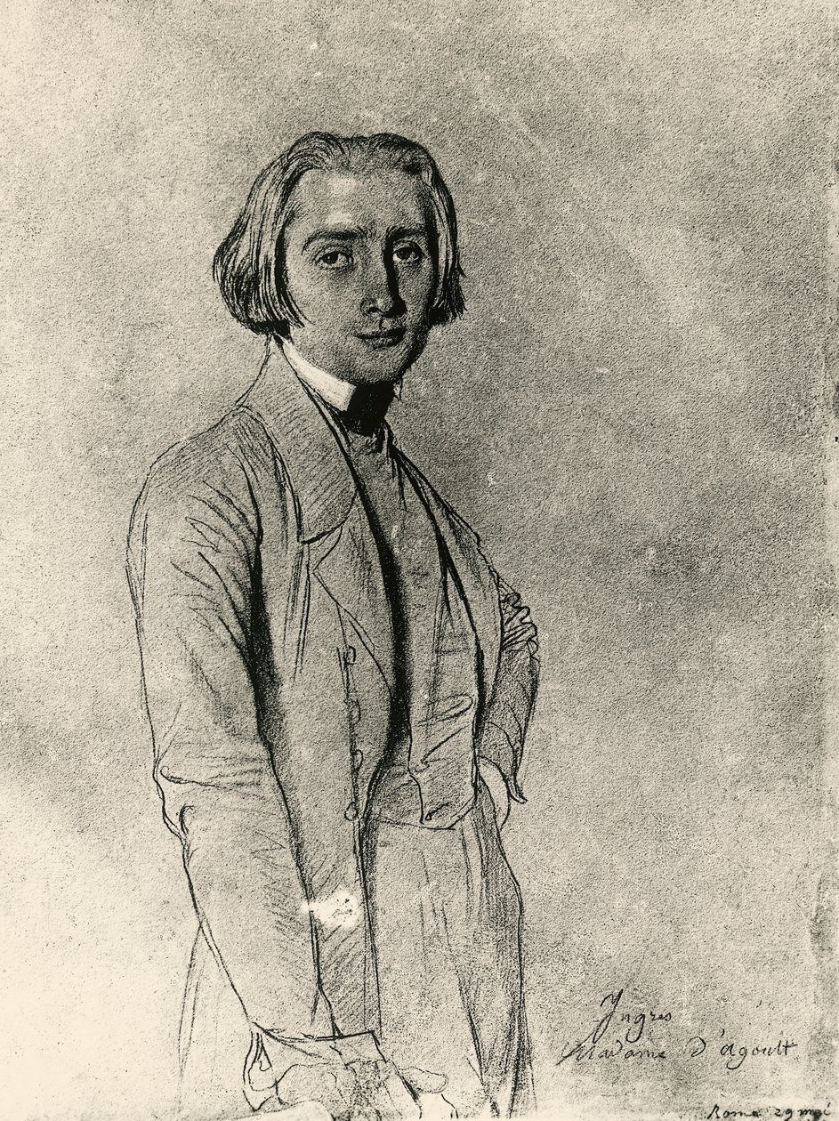 Portret van Franz Liszt door Jean Auguste Dominique Ingres