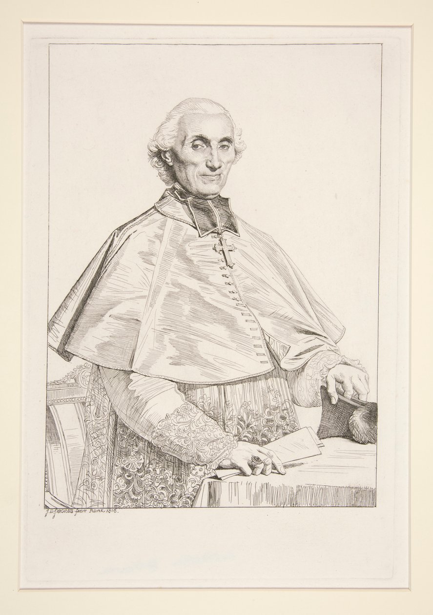 Portret van Gabriel Courtois de Pressigny door Jean Auguste Dominique Ingres