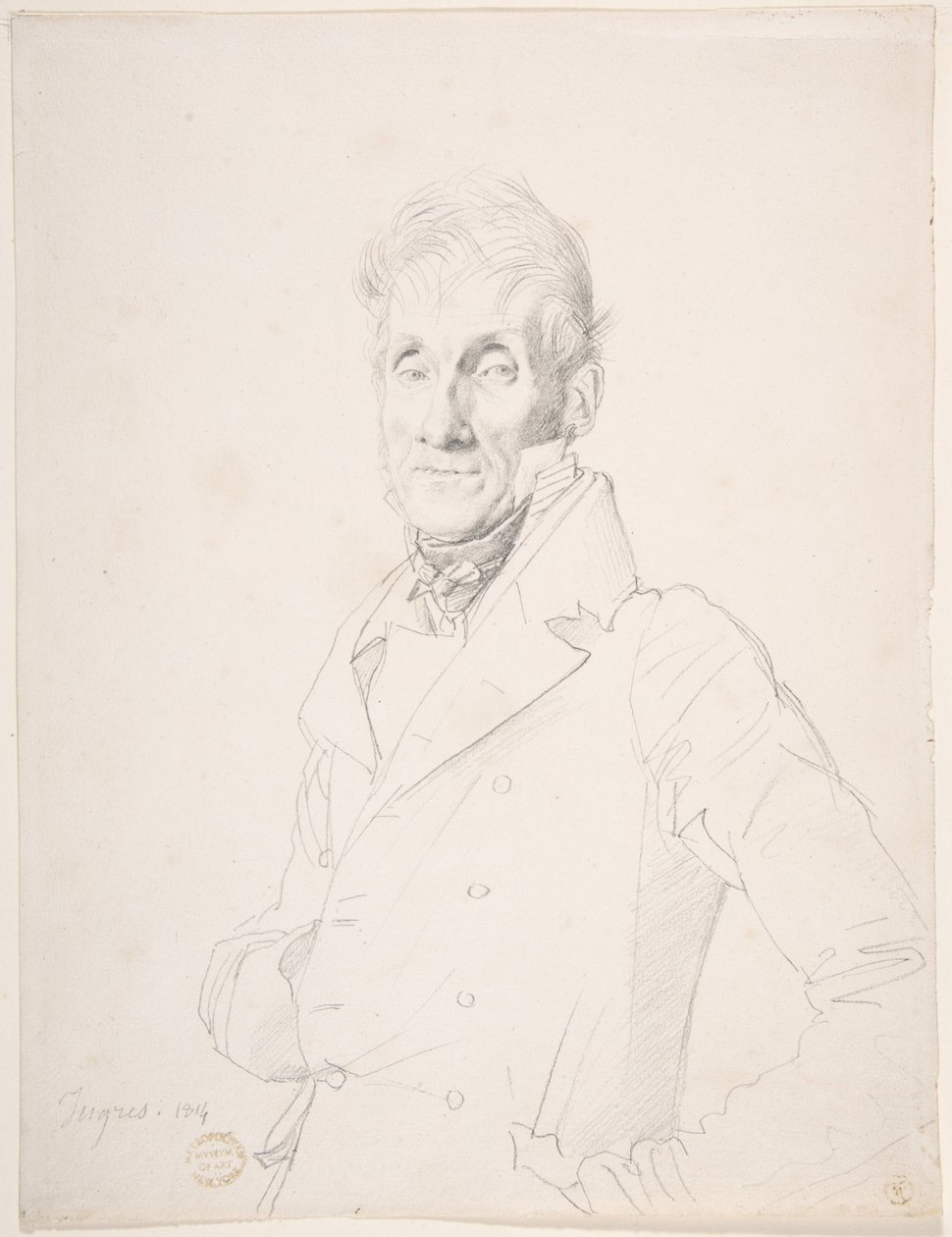 Portret van een man door Jean Auguste Dominique Ingres