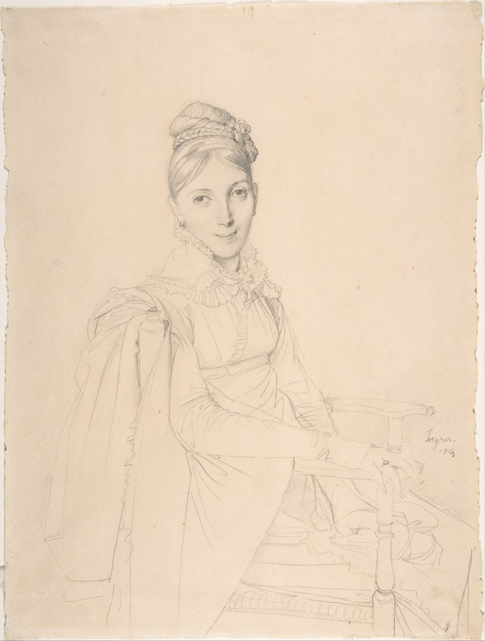 Portret van een zittende dame door Jean Auguste Dominique Ingres