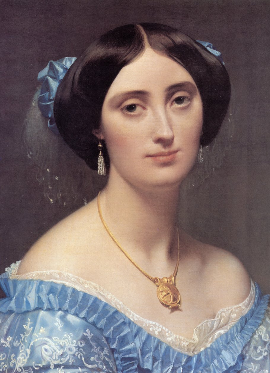 Portret van prinses Albert de Broglie (detail) door Jean Auguste Dominique Ingres