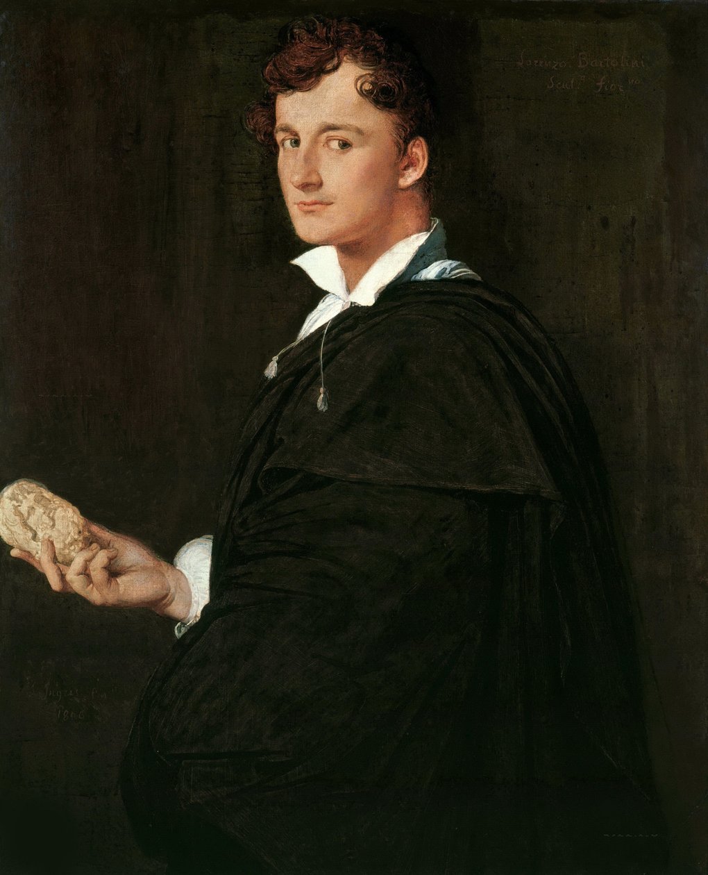 Portret van de beeldhouwer Lorenzo Bartolini 1777-1850, 1806 door Jean Auguste Dominique Ingres